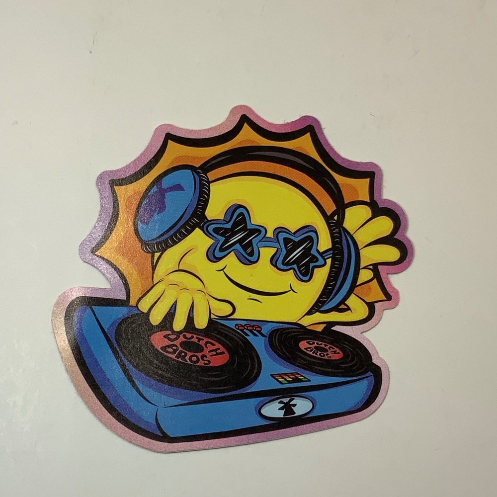 Dutch Bros Coffee‎ DJ Smiley Face Sticker January 7 2026 Collectible Decal